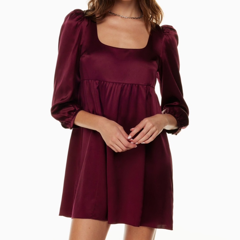 Aritzia Sunday Best cursive silk dress